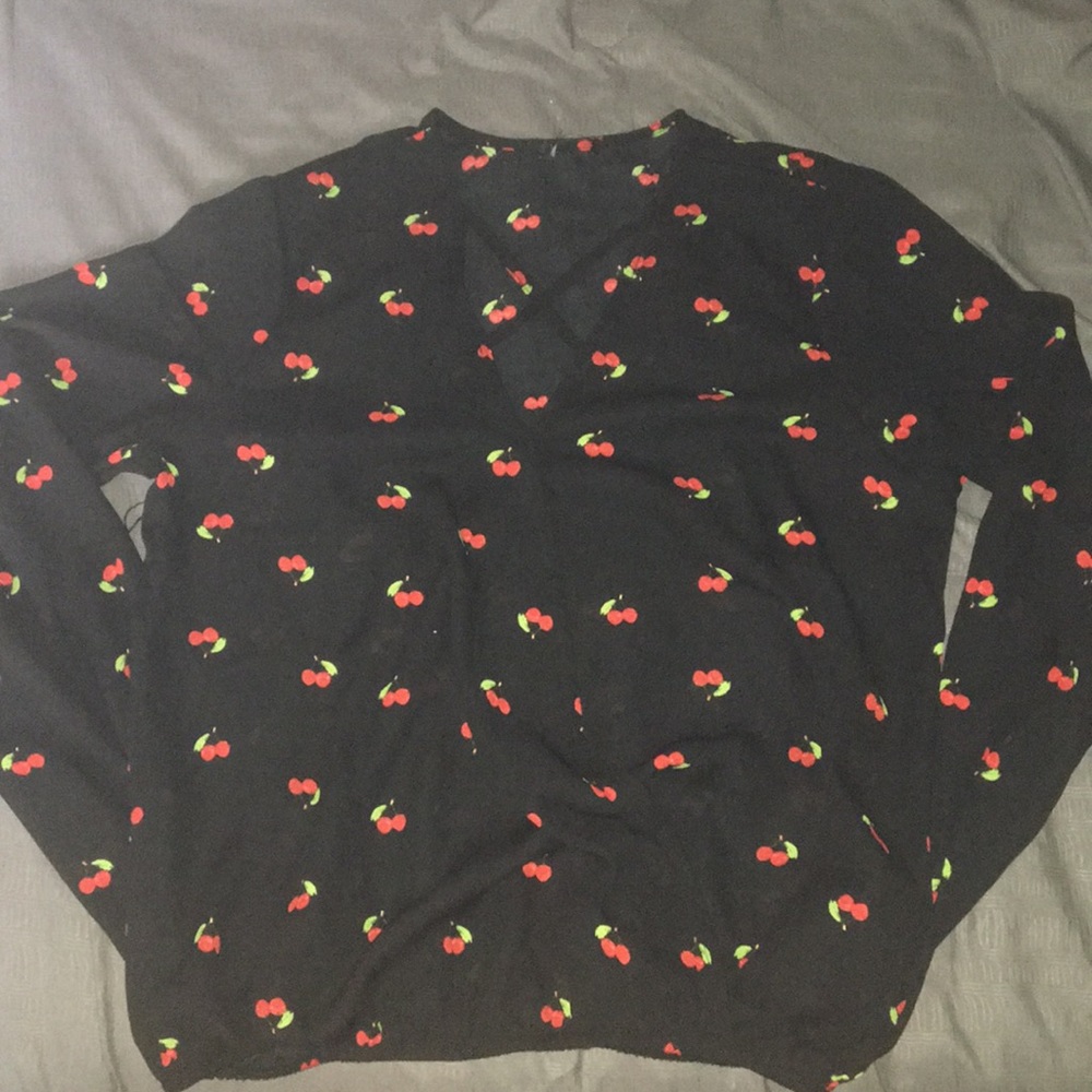 Rue21 Black Cherry Print Blouse